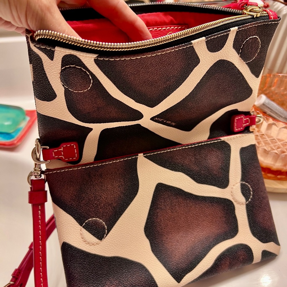 Vintage Dooney and Bourke cross baby bag in animal print
